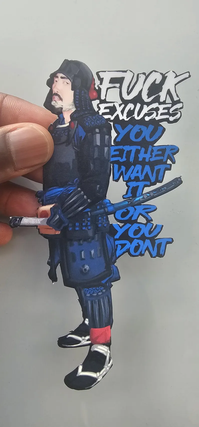 Fuck Excuses 5"x2.82" Water Resistant Sticker thumbnail 3