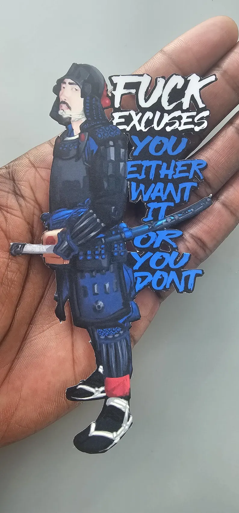 Fuck Excuses 5"x2.82" Water Resistant Sticker